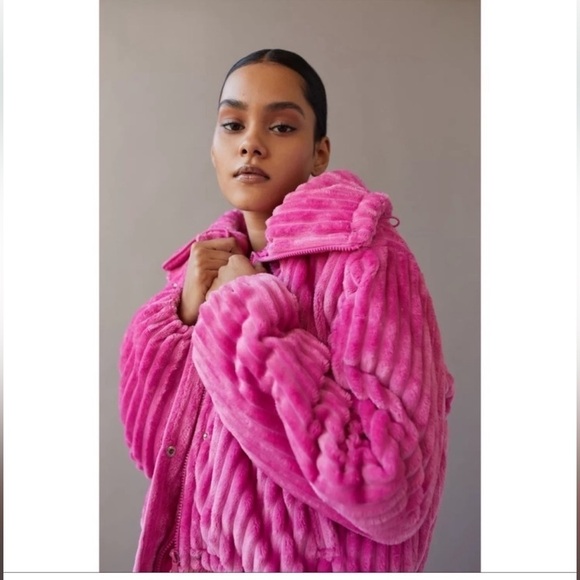 BDG Urban Outfitters Isla funnel-neck corduroy jacket pink M - Picture 1 of 12